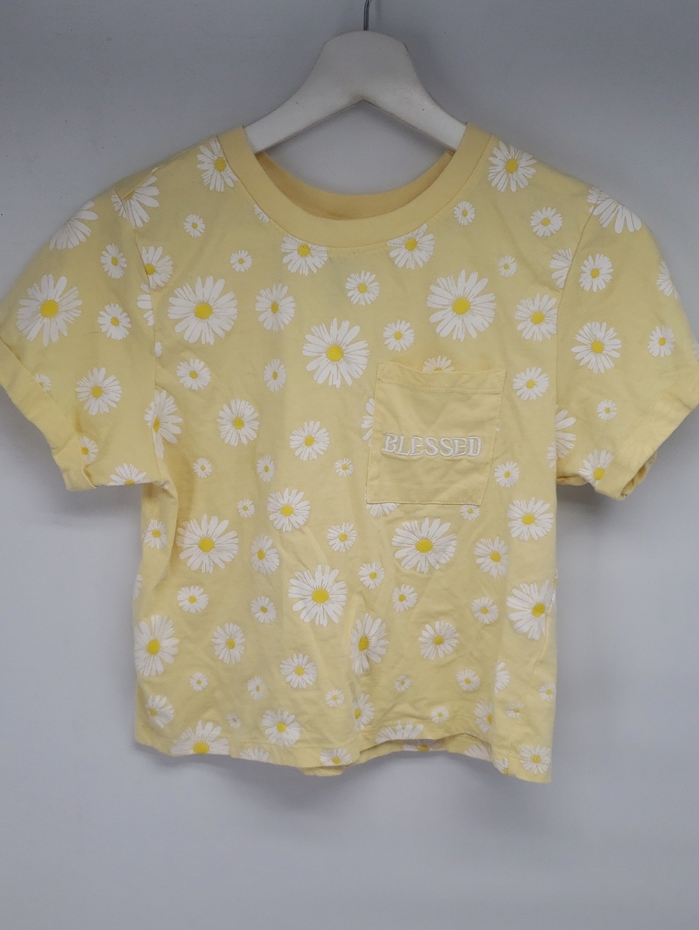 Electric Family Yellow Daisy Pocket Crop Top